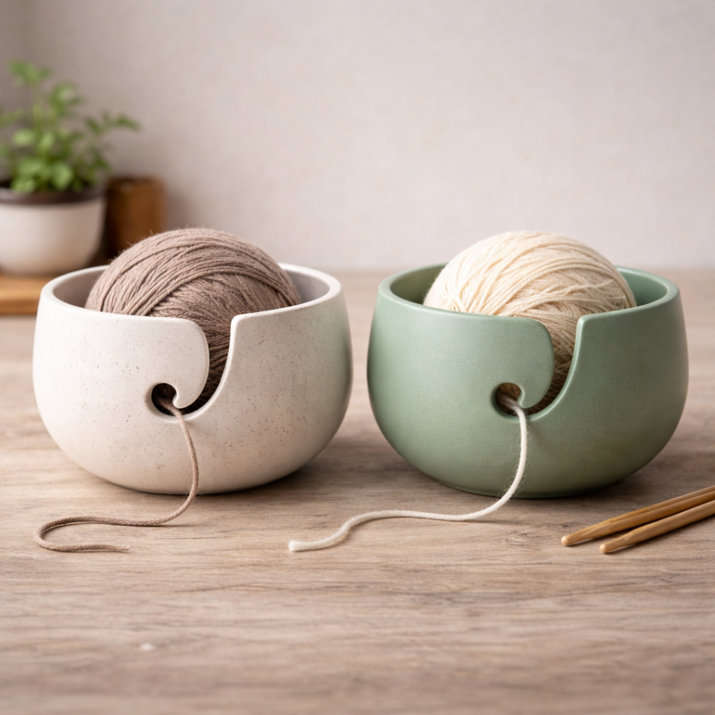 Handbuilding in Clay-  Knitting yarn bowl